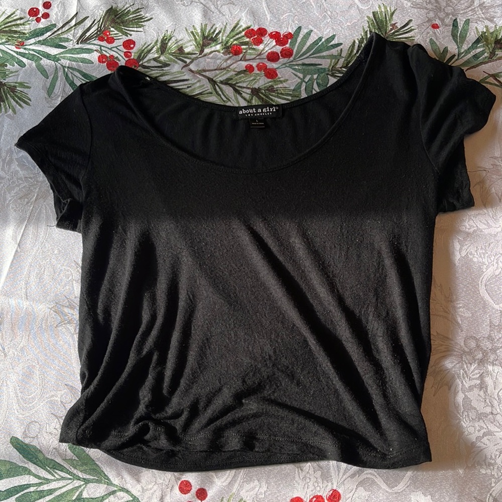 About a girl black crop top